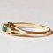 18k Vintage Gold with Emerald and Diamonds Trilogy Ring, 1970s, Image 4