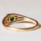 18k Vintage Gold with Emerald and Diamonds Trilogy Ring, 1970s 5