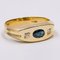 18k Vintage Yellow Gold Ring with Sapphire and Diamonds, 1950s, Image 2