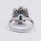 18k Vintage White Gold Daisy Ring with Australian Sapphire and Diamonds, 1960s 4