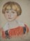 Jean-Gabriel Domergue, niña con corte de pelo infantil, siglo XX, dibujo pastel original, Imagen 2