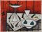 Bernard Buffet, Still Life with Red Background, 20th Century, Original Lithograph, Image 3