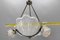 Art Deco French Four-Light White Frosted Glass Shell Ceiling Lamp, 1930s 17