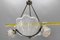 Art Deco French Four-Light White Frosted Glass Shell Ceiling Lamp, 1930s, Image 17