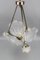 Art Deco French Four-Light White Frosted Glass Shell Ceiling Lamp, 1930s, Image 12