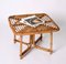 Tavolino da caffè quadrato Mid-Century in bambù e vimini di Vivai Del Sud, Italia, anni '70, Immagine 6