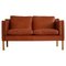 Dänisches Mid-Century 2-Sitzer Sofa aus cognacfarbenem Leder, 1970er 1