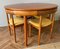 Teak Round Extending Dining Table and Matching Dining Chairs by Hans Olsen for Frem Rojle, 1950s, Set of 5 46