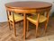 Teak Round Extending Dining Table and Matching Dining Chairs by Hans Olsen for Frem Rojle, 1950s, Set of 5 47