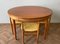 Teak Round Extending Dining Table and Matching Dining Chairs by Hans Olsen for Frem Rojle, 1950s, Set of 5 2