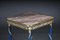 20th Century Empire Blue Square Beechwood and Marble Side Table 14