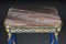 20th Century Empire Blue Square Beechwood and Marble Side Table, Image 8