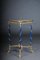 20th Century Empire Blue Square Beechwood and Marble Side Table 13