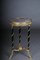 20th Century Empire Black Round Beechwood and Marble Side Table, Image 4
