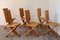 Vintage Oak Tripod Chairs, 1970s, Set of 6 8