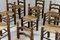 Holzstühle und Pailluated Sitze, Charles Dudouyt, Frankreich, 1950er, 8er Set zugeschrieben 10