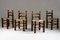 Holzstühle und Pailluated Sitze, Charles Dudouyt, Frankreich, 1950er, 8er Set zugeschrieben 1