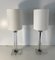 Table Lamps in Murano Glass and Chrome with White Lampshade, 2000s, Set of 2 1