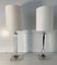 Lámparas de mesa de cristal de Murano y cromo con pantalla blanca, década de 2000. Juego de 2, Imagen 11