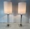 Table Lamps in Murano Glass and Chrome with White Lampshade, 2000s, Set of 2 2