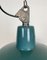 Industrial Green Enamel Factory Lamp with Cast Iron Top, 1960s 3