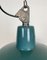 Industrial Green Enamel Factory Lamp with Cast Iron Top, 1960s, Image 3