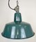 Industrial Green Enamel Factory Lamp with Cast Iron Top, 1960s 1