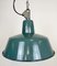 Industrial Green Enamel Factory Lamp with Cast Iron Top, 1960s, Image 1