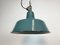 Industrial Green Enamel Factory Lamp with Cast Iron Top, 1960s, Image 7