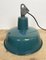 Industrial Green Enamel Factory Lamp with Cast Iron Top, 1960s, Image 10