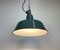 Industrial Green Enamel Factory Lamp with Cast Iron Top, 1960s 9