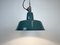 Industrial Green Enamel Factory Lamp with Cast Iron Top, 1960s 8