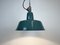 Industrial Green Enamel Factory Lamp with Cast Iron Top, 1960s, Image 8