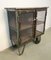 Industrial Iron Cabinet with Mesh Doors on Wheels, 1960s 4