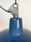 Industrial Blue Enamel Factory Lamp with Cast Iron Top, 1960s, Image 3