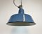 Industrial Blue Enamel Factory Lamp with Cast Iron Top, 1960s, Image 6