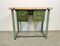 Green Industrial Worktable with Two Iron Drawers, 1960s 5