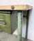Green Industrial Worktable with Two Iron Drawers, 1960s 14