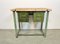Green Industrial Worktable with Two Iron Drawers, 1960s 1