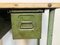 Green Industrial Worktable with Two Iron Drawers, 1960s 9