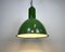 Lampe à Suspension Industrielle en Émail Vert, 1960s 10