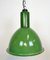 Lampe à Suspension Industrielle en Émail Vert, 1960s 1