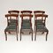Antique Regency Wood and Leather Dining Chairs, Set of 6 1