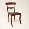 Antique Regency Wood and Leather Dining Chairs, Set of 6, Image 3