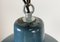 Lámpara colgante industrial de fábrica esmaltada en azul, años 60, Imagen 3