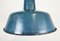 Lámpara colgante industrial de fábrica esmaltada en azul, años 60, Imagen 4