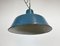 Industrial Blue Enamel Factory Pendant Lamp, 1960s, Image 9