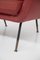 Set of Vintage Red Leather with Brass Feet Armchairs, 1970s 2