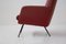 Set of Vintage Red Leather with Brass Feet Armchairs, 1970s 5