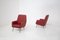 Vintage Sessel aus rotem Leder mit Messingfüßen, 1970er, 2er Set 10